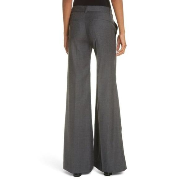 Nili Lotan Irene Wool Flare Leg Charcoal Dress Pants Size 6 - Picture 2 of 8